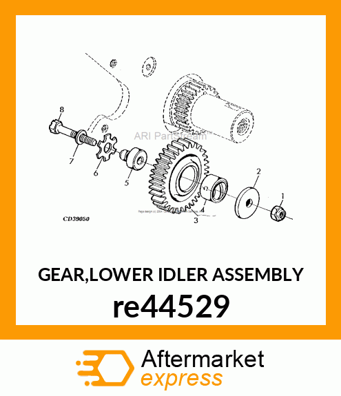 GEAR,LOWER IDLER ASSEMBLY re44529