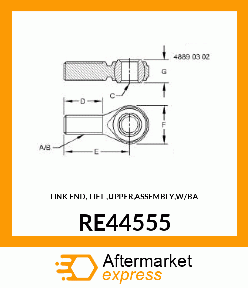 LINK END, LIFT ,UPPER,ASSEMBLY,W/BA RE44555