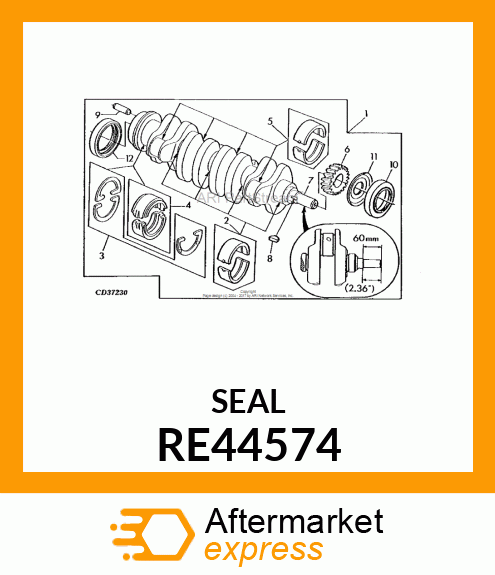 SEAL,REAR OIL ASY W/INSTRUCTION RE44574