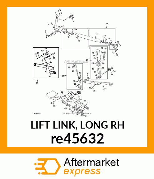 LIFT LINK, LONG RH re45632