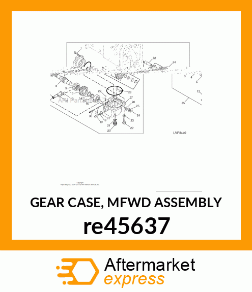 GEAR CASE, MFWD ASSEMBLY re45637