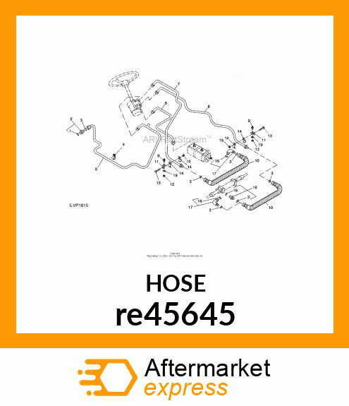 HYDRAULIC HOSE, HOSE, STEERING re45645