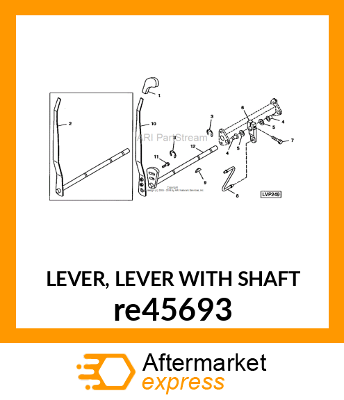 LEVER, LEVER WITH SHAFT re45693