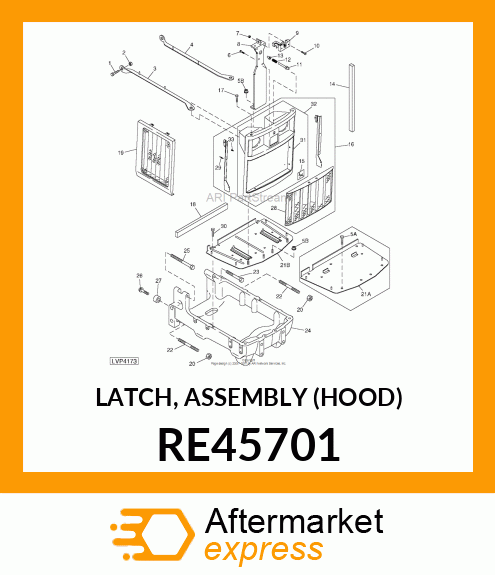 LATCH, ASSEMBLY (HOOD) RE45701