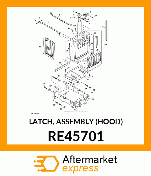 LATCH, ASSEMBLY (HOOD) RE45701