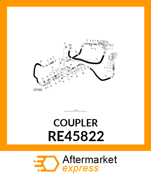 BREAKAWAY COUPLER, HYDRAULIC RE45822