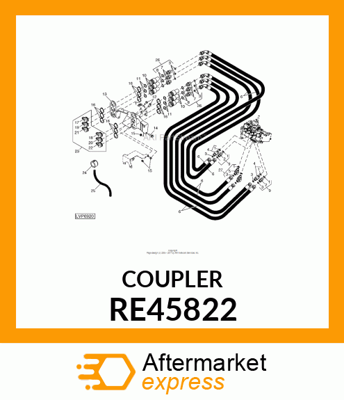 BREAKAWAY COUPLER, HYDRAULIC RE45822