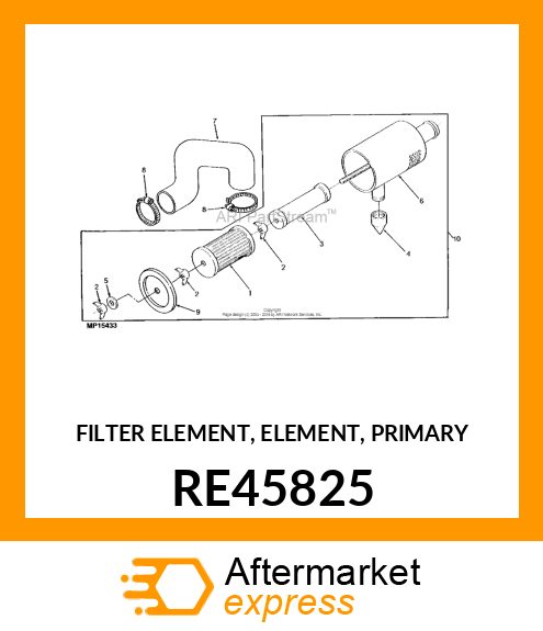 FILTER ELEMENT, ELEMENT, PRIMARY RE45825