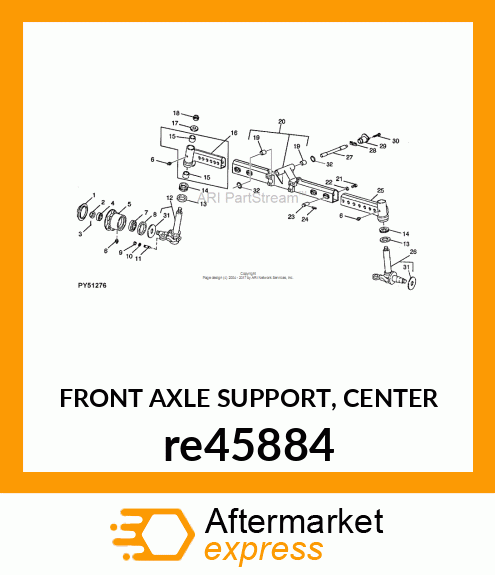 FRONT AXLE SUPPORT, CENTER re45884