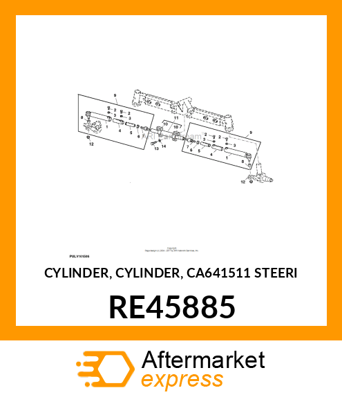 CYLINDER, CYLINDER, CA641511 STEERI RE45885