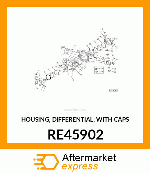 HOUSING, DIFFERENTIAL, WITH CAPS RE45902