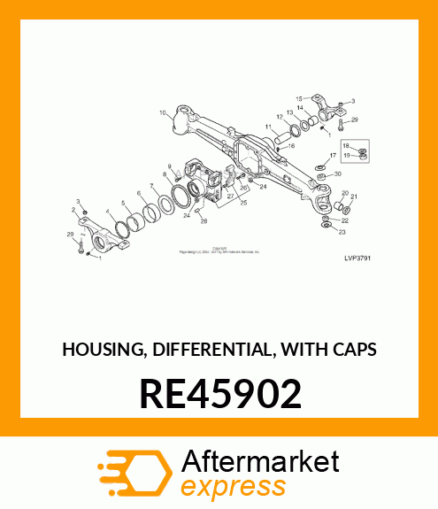 HOUSING, DIFFERENTIAL, WITH CAPS RE45902