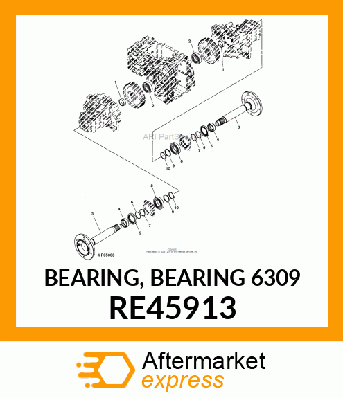 BEARING, BEARING 6309 RE45913