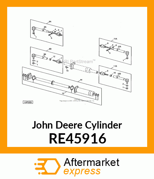 CYLINDER, STEERING, ASSEMBLY RE45916