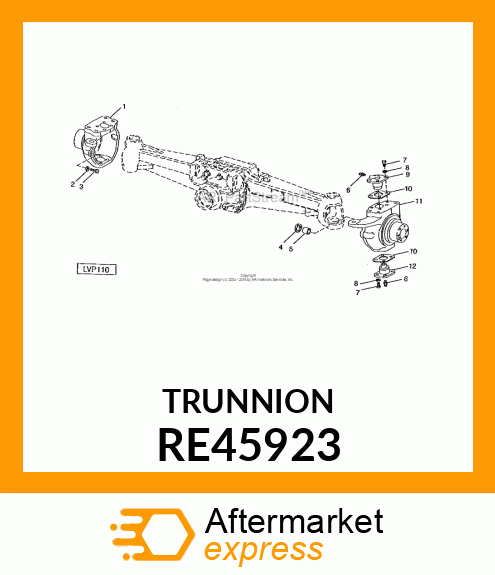 TRUNNION, UPPER, ASSEMBLY RE45923