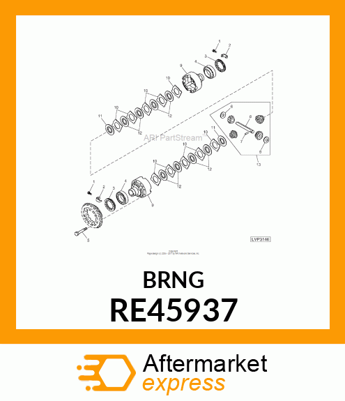 BEARING, CAGED ROLLER RE45937