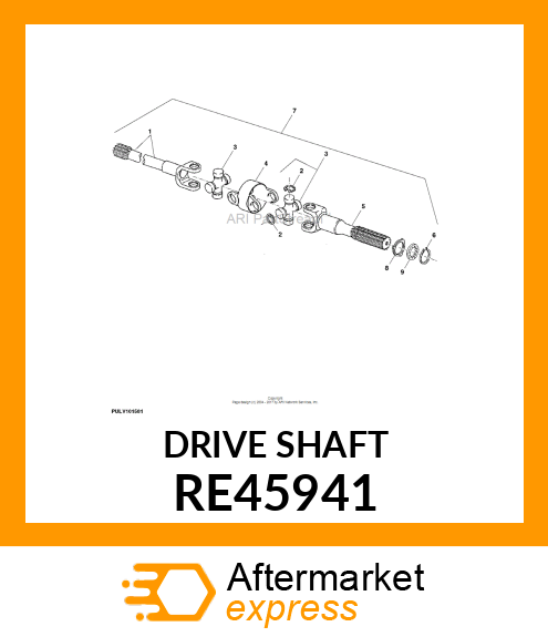 DRIVE SHAFT, ASSEMBLY RE45941