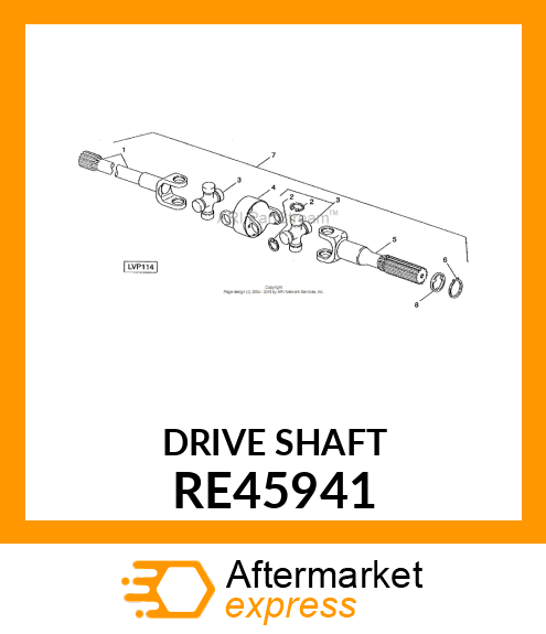 DRIVE SHAFT, ASSEMBLY RE45941