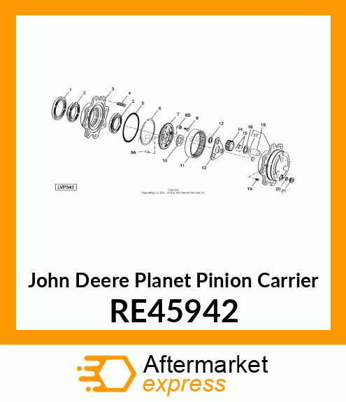 CARRIER, PLANETARY W/SHAFTS ASSY RE45942