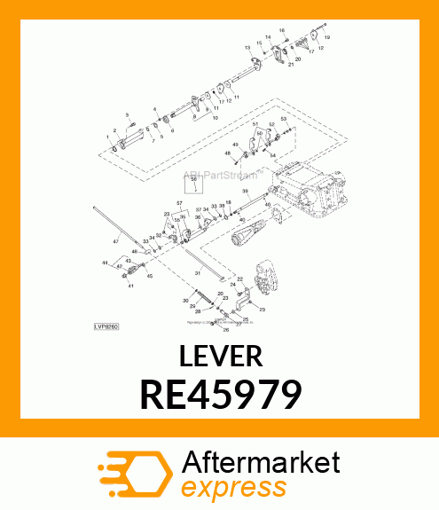 LEVER, W/PIN RE45979