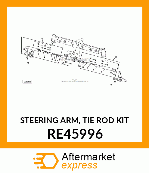 STEERING ARM, TIE ROD KIT RE45996