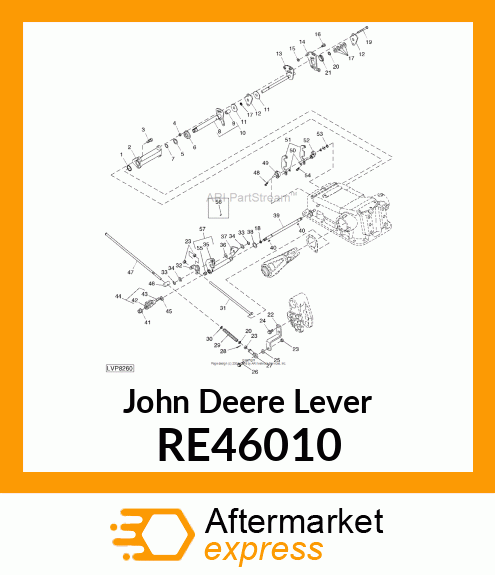 LEVER, LEVER, W/ BUSHING AND PIN RE46010