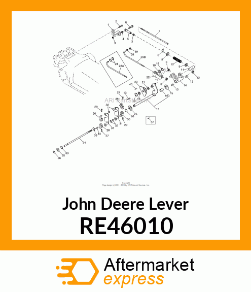 LEVER, LEVER, W/ BUSHING AND PIN RE46010