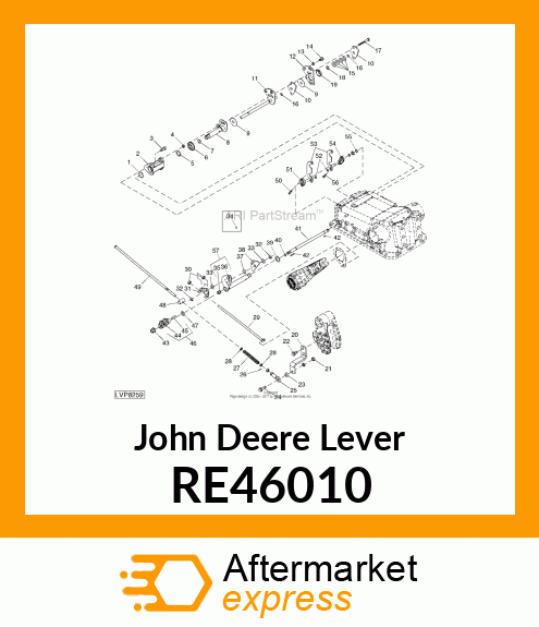 LEVER, LEVER, W/ BUSHING AND PIN RE46010