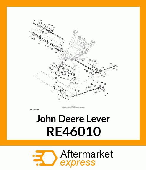 LEVER, LEVER, W/ BUSHING AND PIN RE46010