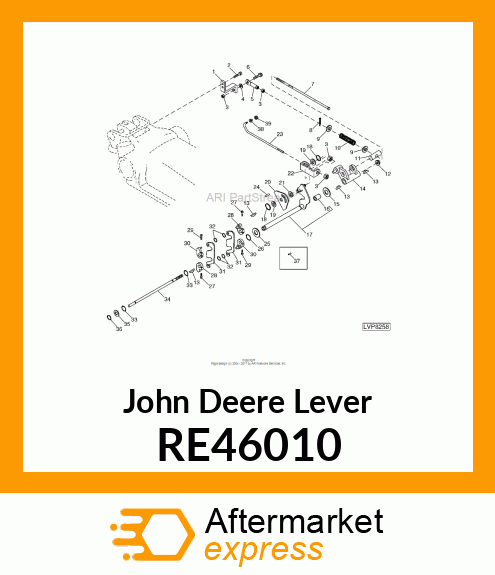 LEVER, LEVER, W/ BUSHING AND PIN RE46010