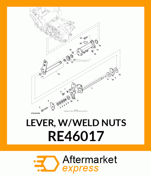 LEVER, W/WELD NUTS RE46017