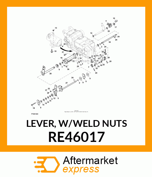 LEVER, W/WELD NUTS RE46017