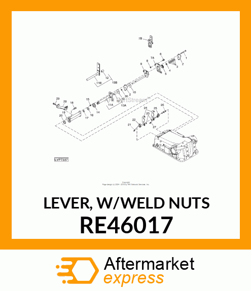 LEVER, W/WELD NUTS RE46017