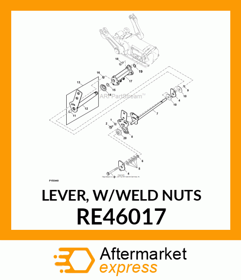 LEVER, W/WELD NUTS RE46017