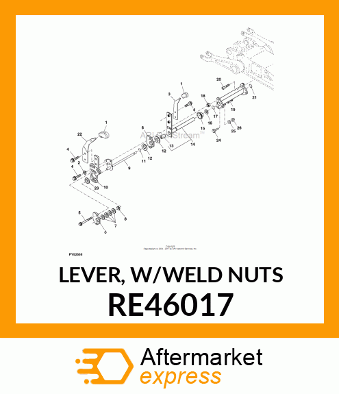 LEVER, W/WELD NUTS RE46017