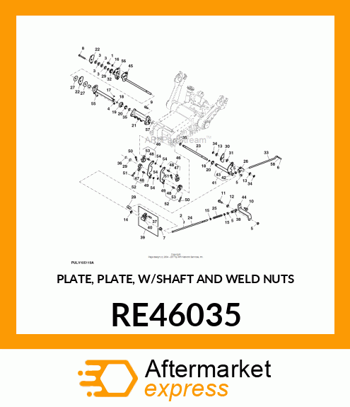 PLATE, PLATE, W/SHAFT AND WELD NUTS RE46035