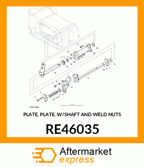 PLATE, PLATE, W/SHAFT AND WELD NUTS RE46035