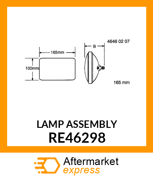 HEADLIGHT, TRACTOR,HALOGEN SERVICE RE46298