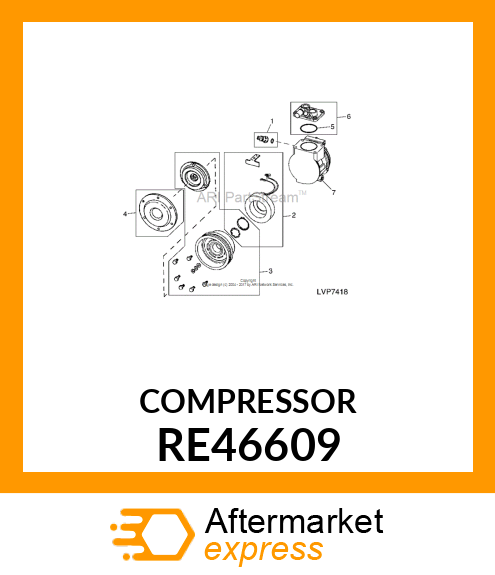 COMPRESSOR,AIR CONDITIONING RE46609