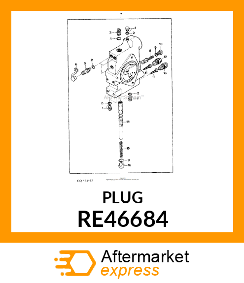 FITTING PLUG, WITH O RE46684