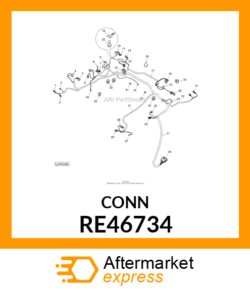 ELECT CONNECTOR ASSY, BLOWER RE46734