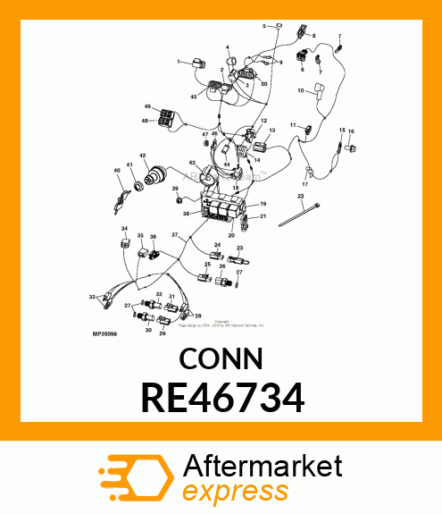 ELECT CONNECTOR ASSY, BLOWER RE46734