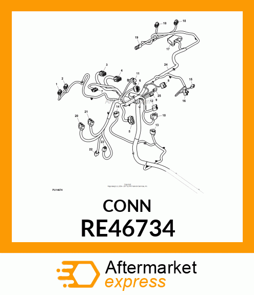 ELECT CONNECTOR ASSY, BLOWER RE46734