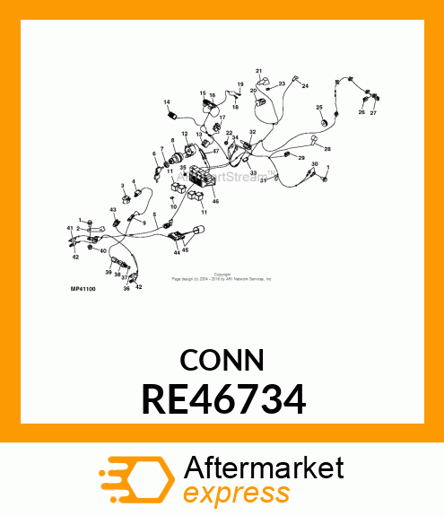 ELECT CONNECTOR ASSY, BLOWER RE46734