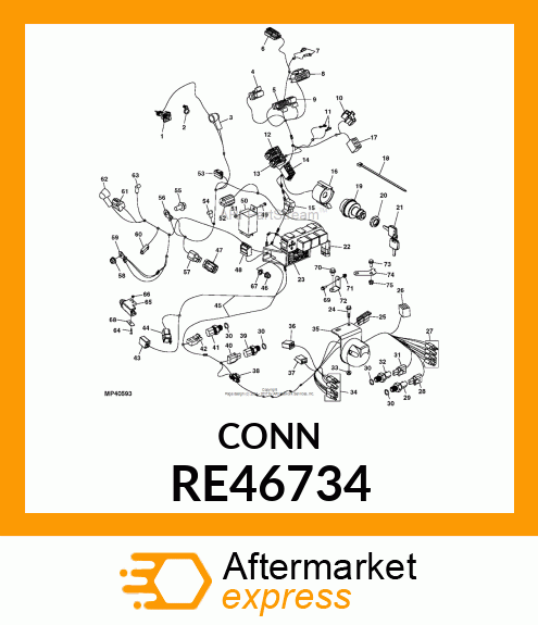 ELECT CONNECTOR ASSY, BLOWER RE46734