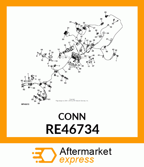 ELECT CONNECTOR ASSY, BLOWER RE46734