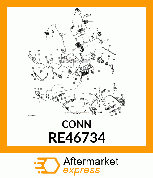 ELECT CONNECTOR ASSY, BLOWER RE46734