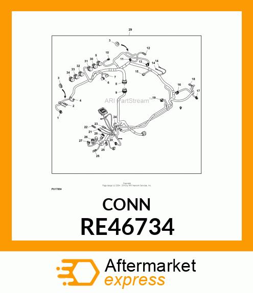 ELECT CONNECTOR ASSY, BLOWER RE46734