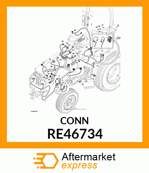 ELECT CONNECTOR ASSY, BLOWER RE46734