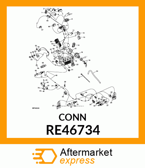 ELECT CONNECTOR ASSY, BLOWER RE46734